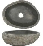 Teenpull &ndash; Waschbecken Flussstein Oval (29-38)x(24-31) Cm
