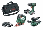 Bosch Psr 1800 Li-2 Bohrschrauber + Pst 18 Li Stichs&auml;ge + Advanced Orbit 18
