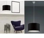 Trio - Pendelleuchte Hotel Mit Stoffschirm In Schwarz, &Oslash; 40cm