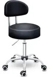 Rollhocker Schwarz Mit Lehne Arbeitshocker Hocker Drehhocker Kosmetikhocker