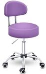 Rollhocker Lila Mit Lehne Arbeitshocker Hocker Drehhocker Kosmetikhocker...