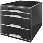 Schubladenbox Cube 4 Schubladen Din A4 Polystyrol Geh&auml;usefarbe: Schwarz Farbe Der