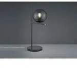 Design Tischleuchte Pure Anthrazit Lampenschirm Glaskugel Rauchfarbig, H&ouml;he 52cm