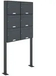 Al Briefkastensysteme - 6er Standbriefkasten Anlage Freistehend Ral 7016 -...