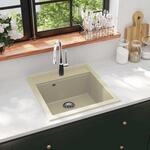 Granitsp&uuml;le Einzelbecken Beige - Vidaxl