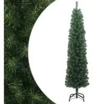 Vidaxl Slim Artificial Christmas Tree With Stand Green 180 Cm Pvc