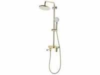 Duschsystem Gold mit Kopf und Handbrause Set Modernes Design - Gold