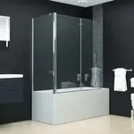 Vidaxl Badewannenaufsatz 2-fach Faltbar Esg 120x68x130 Cm