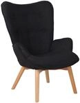 Lounger Durham Stoff Schwarz