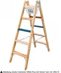 Iller Holz Stufenstehleiter Ergo Plus Inkl. Werkzeugtasche Und Eimerhaken 2x5...