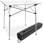 Wiltec - Rolltisch Camping 70x69cm Campingtisch Faltbar Mit Rollbarer Tischplatte Und