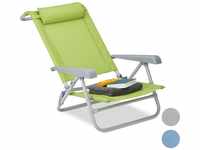 Relaxdays - Liegestuhl klappbar, Nackenkissen, Flaschenöffner, 8-stufig verstellbar,
