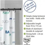 Teleskop-duschstange Schwarz 70 - 115 Cm, 70 - 115 Cm, Schwarz, Aluminium Schwarz ,