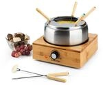Klarstein Bambus Fondue, 800 Watt, Edelstahl-topf, Ger&auml;tebasis Aus Bambus,