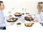 Princess - Teppanyaki Tischgrill Dinner4all, 2 Porzellanteller & Grillplatte,