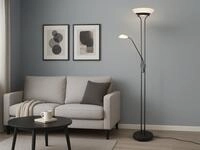Led Deckenfluter Orson Schwarz Mit Leselicht, Dimmbar Flexibel - 180cm