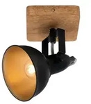 Briloner - Wandspot Retro Vintage Dreh- &schwenkbar 1xe14 Schwarz-gold Metall-holz