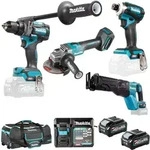 Makita - Satz Von 4 Maschinen 40 V Max Li-ionen 4 Ah Xgt (df001g + Ga005g + Td001g +