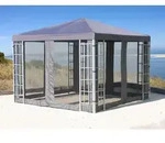 Rank Pavillon Set 3x3m Metall Garten Partyzelt Anthrazit Mit 4 Seitenteilen Mit