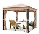 Gartenpavillon 3x3m Alu Premium Ca. 220g/m2 Dachplane Wasserdicht Pavillon - 4