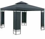 Pavillon Gartenzelt Gartenpavillon Lorca 3x3m Metall Wasserabweisend Luxus Anthrazit