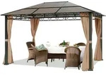 Gartenpavillon 3x4 M Wasserdicht Alu Deluxe Pavillon Mit 4 Seitenteilen...
