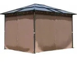 Quick-star - Metall Garten Hardtop Pavillon 3x3,6m Mit 4 Seitenteilen