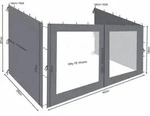 Quick-star - 3 Seitenteile Rank Anbau 3x4m Anthrazit Mit Pe Fenster
