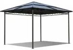 Metall Garten Hardtop Pavillon 3x3m Doppelstegplatten Polycarbonat Dach Partyzelt