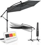 Ampelschirm Brazil 350 Cm Grau &ndash; Mit Kurbel & St&auml;nder &ndash; Uv-schutz