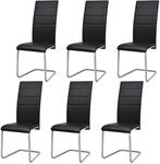 Vidaxl Freischwinger 6 Stk. Schwarz Kunstleder