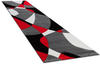Designer Teppich Modern Geometrische Muster Konturenschnitt In Rot Schwarz Grau