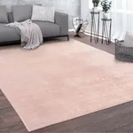 Paco Home Waschbarer Teppich Wohnzimmer Kurzflor Einfarbiger Moderner Stil Weich Rosa