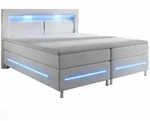 Boxspringbett Norfolk &ndash; Led Beleuchtung, Bonell-matratzen, Topper & Kunstleder &ndash;