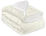 Beautissu - Sherpa Kuscheldecke Elisa - Coral Fleece Mikrofaser Natur, 200cm, 150cm