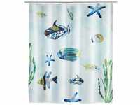 Duschvorhang Aquaria, Textil (Polyester), 180 x 200 cm, waschbar, Mehrfarbig,