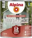 Alpina Wetterschutzfarbe Halbdeckend 0,75 L Steingartenblau Holzschutzfarbe