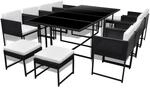 13-tlg. Garten-essgruppe Mit Auflagen Poly Rattan Schwarz Vidaxl