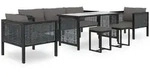 8-tlg. Garten-lounge-set Mit Auflagen Poly Rattan Anthrazit - Vidaxl