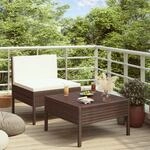 2-tlg. Garten-lounge-set Mit Auflagen Poly Rattan Braun - Vidaxl