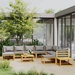 12-tlg. Garten-lounge-set Mit Auflagen Massivholz Akazie Vidaxl