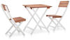 3-tlg. Bistro-Set Massivholz Akazie Dunkelbraun und Weiß vidaXL827640