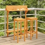 Vidaxl 3-tlg. Balkon-bar-set Massivholz Akazie