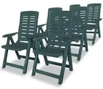 Vidaxl Gartenliegest&uuml;hle Set 6 Kunststoff Gr&uuml;n