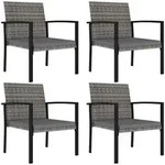 Garten-essst&uuml;hle 4 Stk. Poly Rattan Grau - Vidaxl