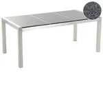 Beliani - Gartentisch Grau Sicherheitsglas Edelstahl 180 X 90 Cm Poliert Modern