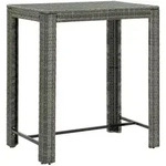 Garten-bartisch Grau 100x60,5x110,5 Cm Poly Rattan - Vidaxl
