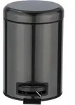 Kosmetik Treteimer Leman Metallic-schwarz 3 L, Edelstahl, Schwarz, Edelstahl Rostfrei