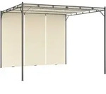 Gartenpavillon Mit Seitenvorhang 3x3x2,25 M Creme - Vidaxl