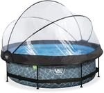 Exit Toys - Exit Stone Pool &Oslash;300x76cm Mit Filterpumpe Und Abdeckung - Grau